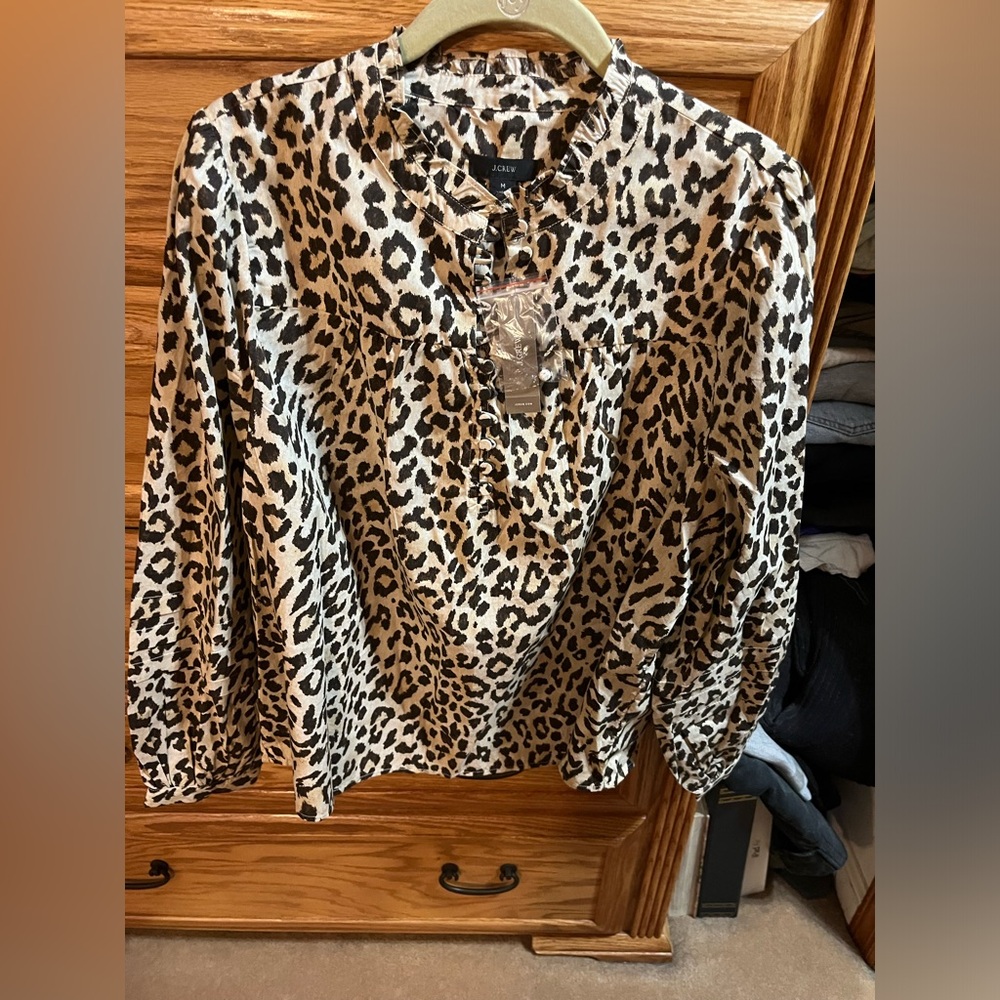 JCrew animal print shirt